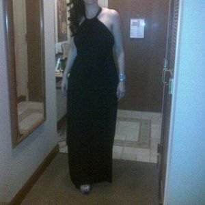 Black Textured Maxi Dress